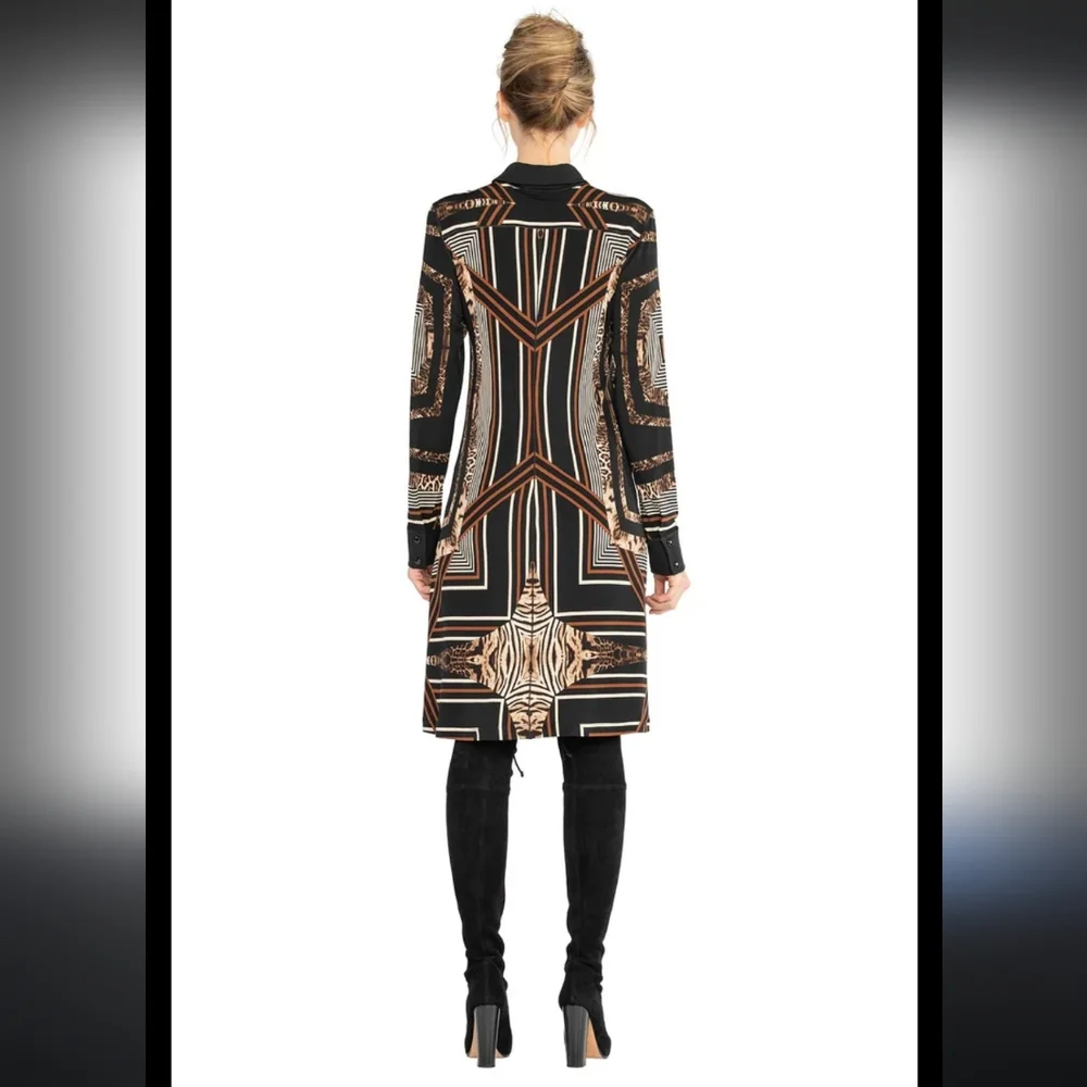 Eva Varro Small Women's Animal Print Dress with Slit on each side